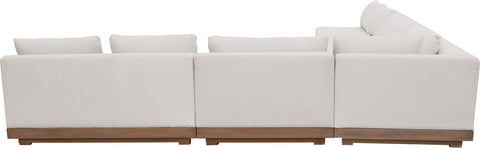 Rowan Cream Olefin Performance Fabric Outdoor Patio Sectional, 5-Piece (Style 2)