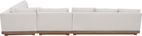 Rowan Cream Olefin Performance Fabric Outdoor Patio Sectional, 5-Piece (Style 2)