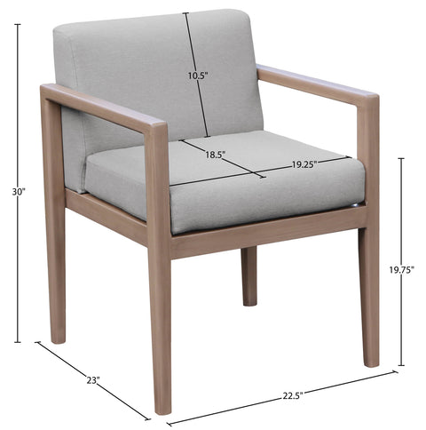 Rowan Grey Olefin Performance Fabric Outdoor Patio Dining Arm Chair, 1 Piece