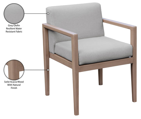 Rowan Grey Olefin Performance Fabric Outdoor Patio Dining Arm Chair, 1 Piece