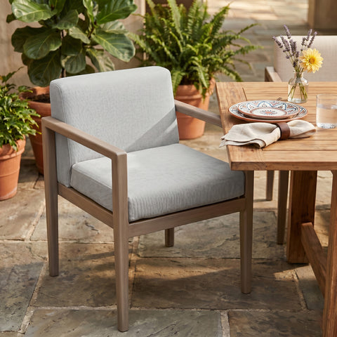 Rowan Grey Olefin Performance Fabric Outdoor Patio Dining Arm Chair, 1 Piece