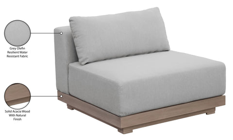 Rowan Grey Olefin Performance Fabric Outdoor Patio Armless Chair, 1 Piece