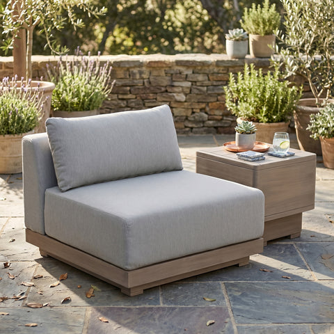 Rowan Grey Olefin Performance Fabric Outdoor Patio Armless Chair, 1 Piece