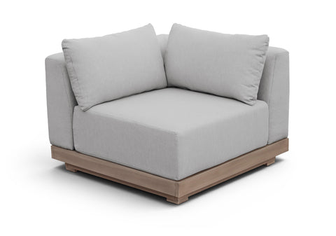 Rowan Grey Olefin Performance Fabric Outdoor Patio Corner Chair, 1 Piece