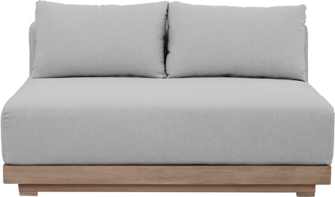 Rowan 55" Grey Olefin Performance Fabric Outdoor Patio Loveseat, 1 Piece