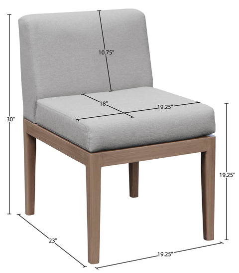Rowan Grey Olefin Performance Fabric Outdoor Patio Dining Side Chair, 1 Piece