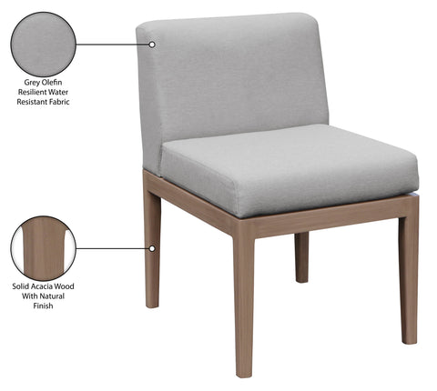 Rowan Grey Olefin Performance Fabric Outdoor Patio Dining Side Chair, 1 Piece