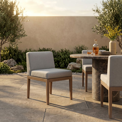 Rowan Grey Olefin Performance Fabric Outdoor Patio Dining Side Chair, 1 Piece