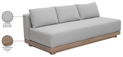 Rowan 77" Grey Olefin Performance Fabric Outdoor Patio Sofa, 1 Piece