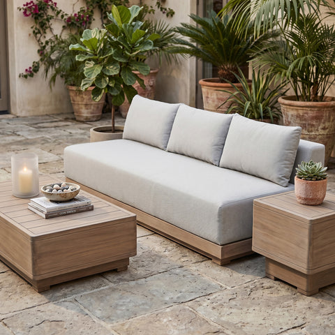 Rowan 77" Grey Olefin Performance Fabric Outdoor Patio Sofa, 1 Piece