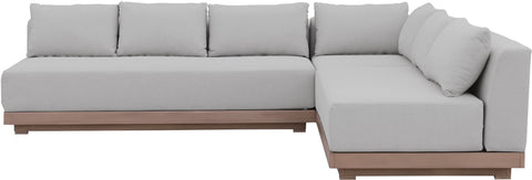 Rowan Grey Olefin Performance Fabric Outdoor Patio Sectional, 3-Piece