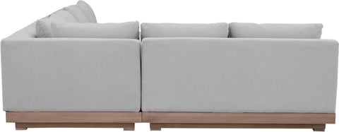 Rowan Grey Olefin Performance Fabric Outdoor Patio Sectional, 3-Piece