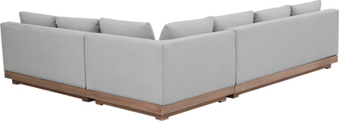 Rowan Grey Olefin Performance Fabric Outdoor Patio Sectional, 3-Piece