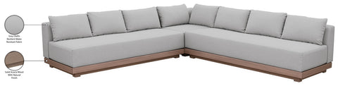 Rowan Grey Olefin Performance Fabric Outdoor Patio Sectional, 3-Piece (Style 2)