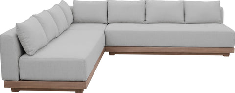 Rowan Grey Olefin Performance Fabric Outdoor Patio Sectional, 3-Piece (Style 2)