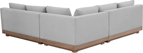 Rowan Grey Olefin Performance Fabric Outdoor Patio Sectional, 3-Piece (Style 3)