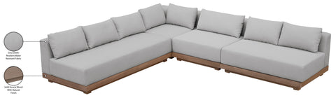 Rowan Grey Olefin Performance Fabric Outdoor Patio Sectional, 4-Piece