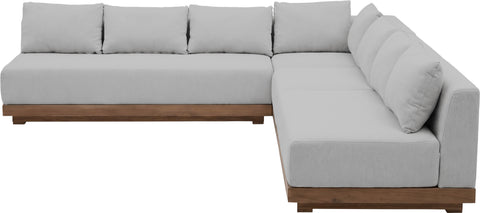 Rowan Grey Olefin Performance Fabric Outdoor Patio Sectional, 4-Piece