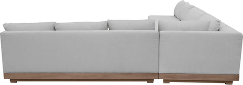 Rowan Grey Olefin Performance Fabric Outdoor Patio Sectional, 4-Piece