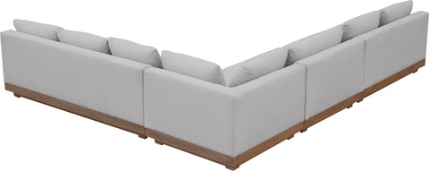 Rowan Grey Olefin Performance Fabric Outdoor Patio Sectional, 4-Piece