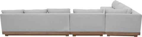 Rowan Grey Olefin Performance Fabric Outdoor Patio Sectional, 5-Piece