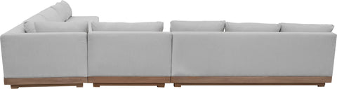 Rowan Grey Olefin Performance Fabric Outdoor Patio Sectional, 5-Piece