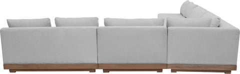 Rowan Grey Olefin Performance Fabric Outdoor Patio Sectional, 5-Piece (Style 2)