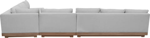 Rowan Grey Olefin Performance Fabric Outdoor Patio Sectional, 5-Piece (Style 2)