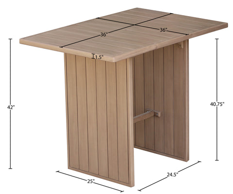 Rowan Natural Acacia Wood Outdoor Patio Bar Table, 1 Piece