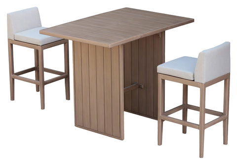 Rowan Natural Acacia Wood Outdoor Patio Bar Table, 1 Piece