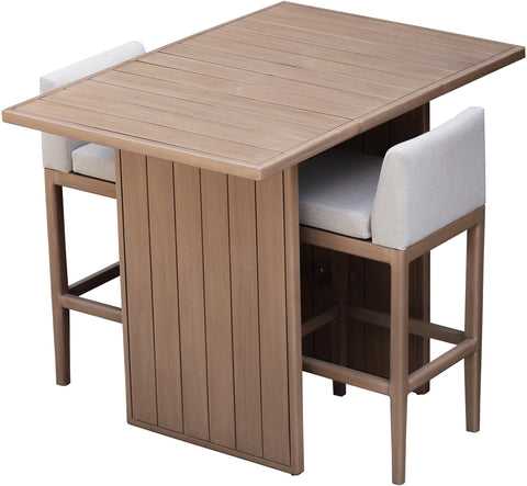 Rowan Natural Acacia Wood Outdoor Patio Bar Table, 1 Piece