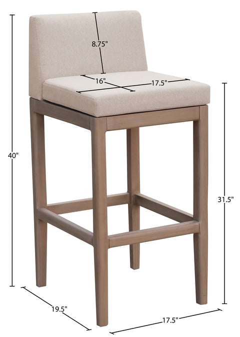 Rowan Beige Olefin Performance Fabric Outdoor Patio Bar Stool, 1 Piece
