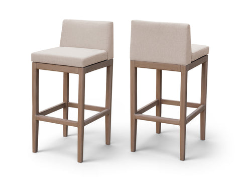 Rowan Beige Olefin Performance Fabric Outdoor Patio Bar Stool, 1 Piece