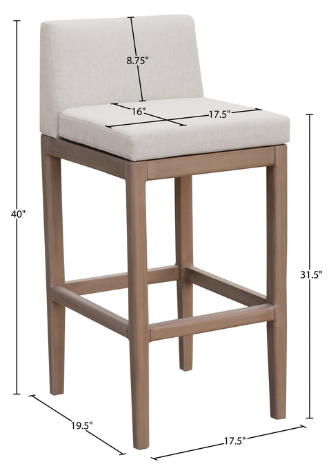Rowan Cream Olefin Performance Fabric Outdoor Patio Bar Stool, 1 Piece