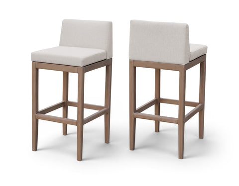 Rowan Cream Olefin Performance Fabric Outdoor Patio Bar Stool, 1 Piece