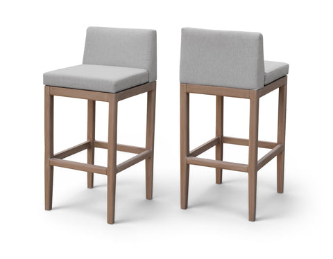 Rowan Grey Olefin Performance Fabric Outdoor Patio Bar Stool, 1 Piece