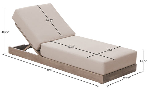 Rowan Beige Olefin Performance Fabric Outdoor Patio Lounge Chair, 1 Piece