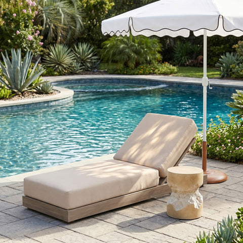 Rowan Beige Olefin Performance Fabric Outdoor Patio Lounge Chair, 1 Piece