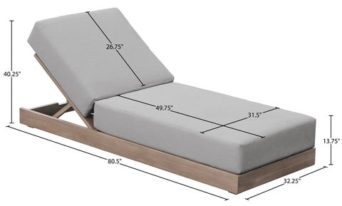 Rowan Grey Olefin Performance Fabric Outdoor Patio Lounge Chair, 1 Piece