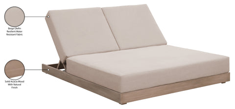 Rowan Beige Olefin Performance Fabric Outdoor Patio Double Lounge Chair, 1 Piece