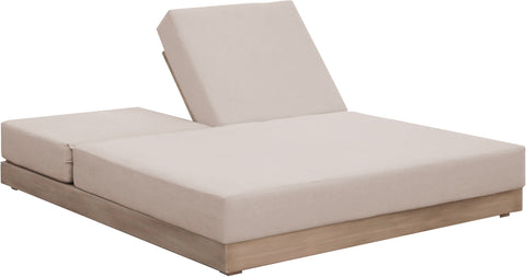 Rowan Beige Olefin Performance Fabric Outdoor Patio Double Lounge Chair, 1 Piece