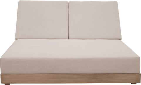 Rowan Beige Olefin Performance Fabric Outdoor Patio Double Lounge Chair, 1 Piece