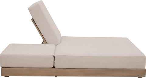 Rowan Beige Olefin Performance Fabric Outdoor Patio Double Lounge Chair, 1 Piece