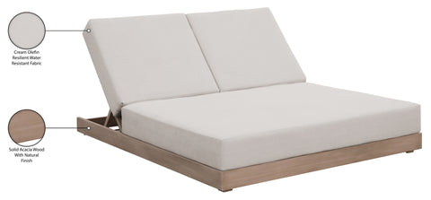 Rowan Cream Olefin Performance Fabric Outdoor Patio Double Lounge Chair, 1 Piece