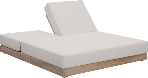 Rowan Cream Olefin Performance Fabric Outdoor Patio Double Lounge Chair, 1 Piece