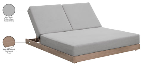 Rowan Grey Olefin Performance Fabric Outdoor Patio Double Lounge Chair, 1 Piece