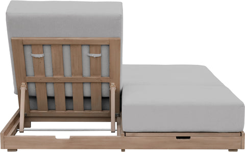 Rowan Grey Olefin Performance Fabric Outdoor Patio Double Lounge Chair, 1 Piece