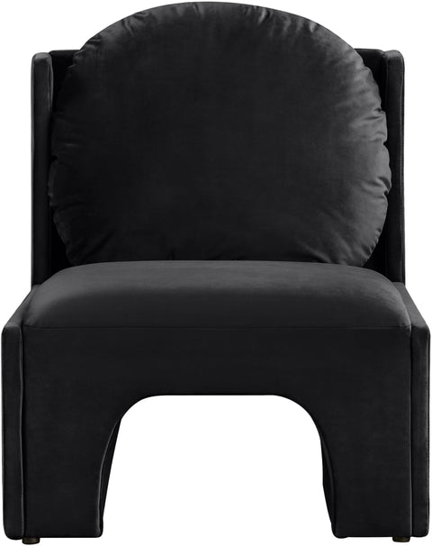 Indie Black Velvet Upholstered Accent Chair, 1 Piece