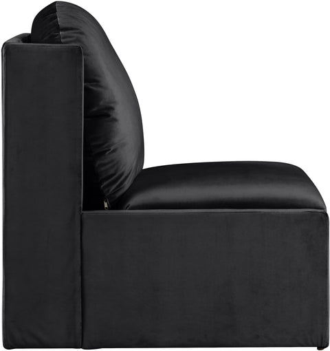 Indie Black Velvet Upholstered Accent Chair, 1 Piece