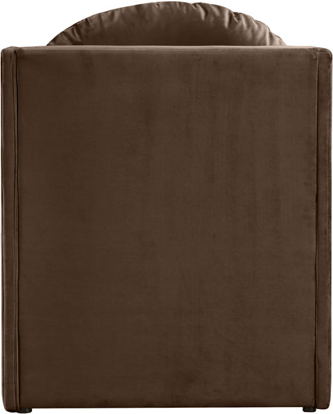 Indie Brown Velvet Upholstered Accent Chair, 1 Piece
